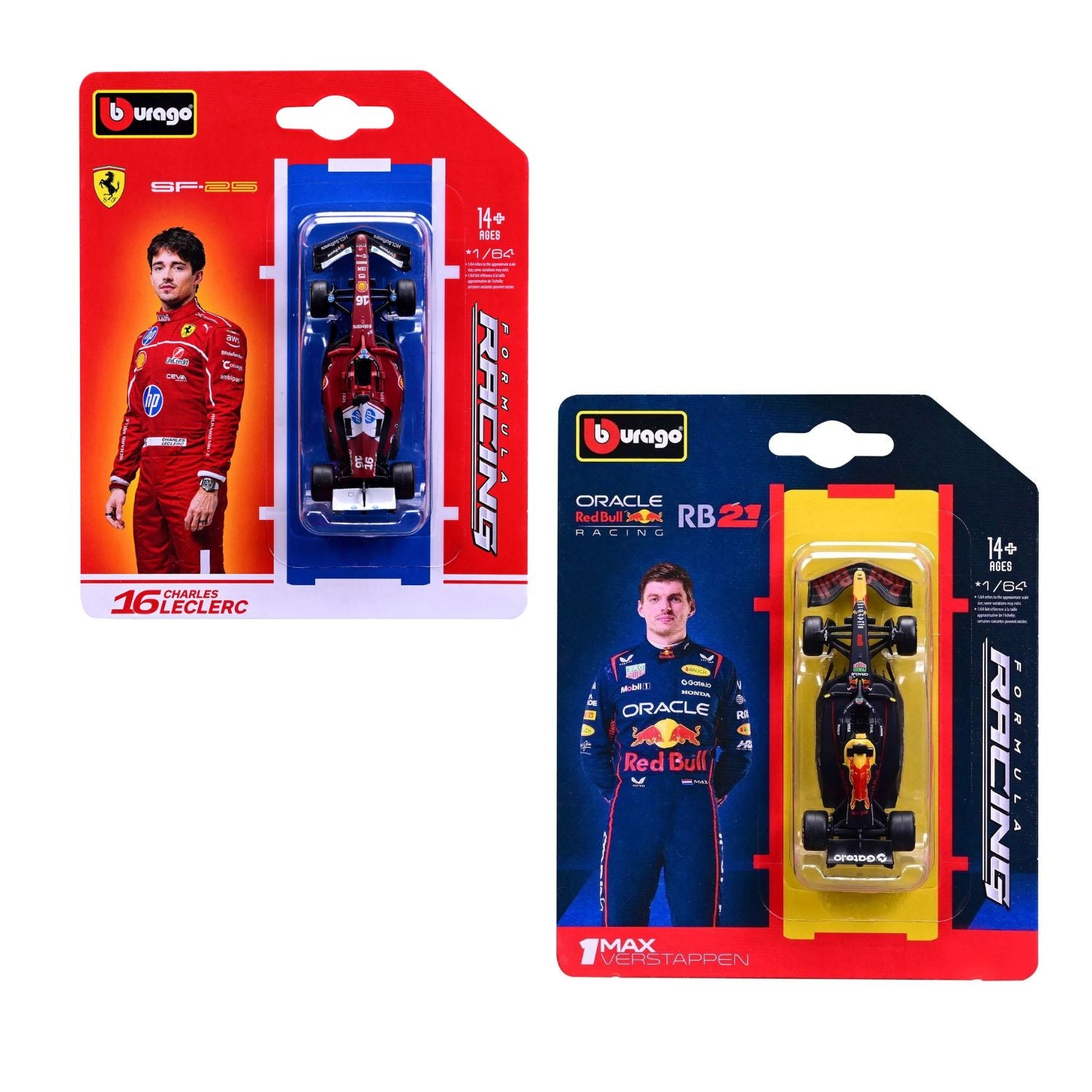 Bburago F1 2025 Diecast Collection - 2 F1 Racing Cars - Scale 1:64