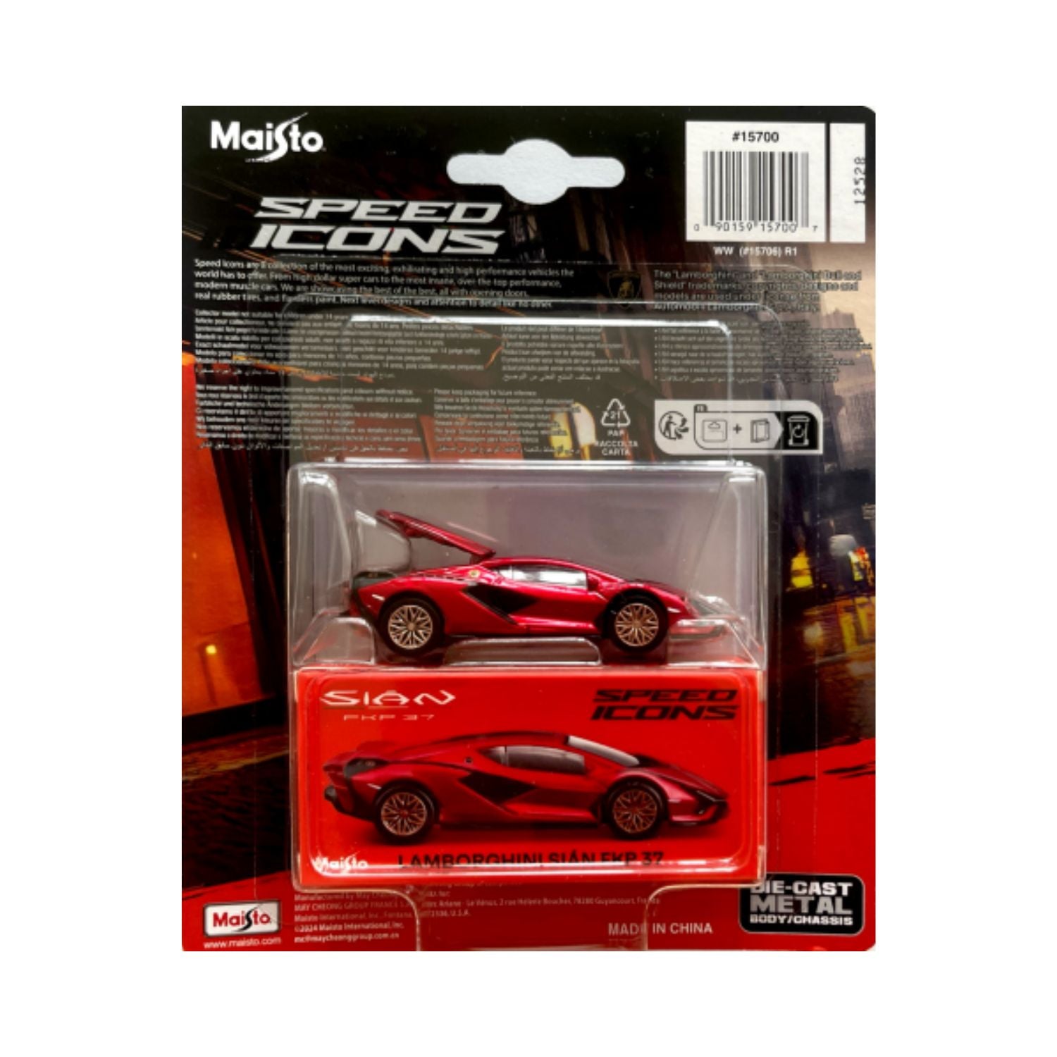 Maisto 1:64 Speed Icons - Lamborghini Sian FKP 37 (Red)