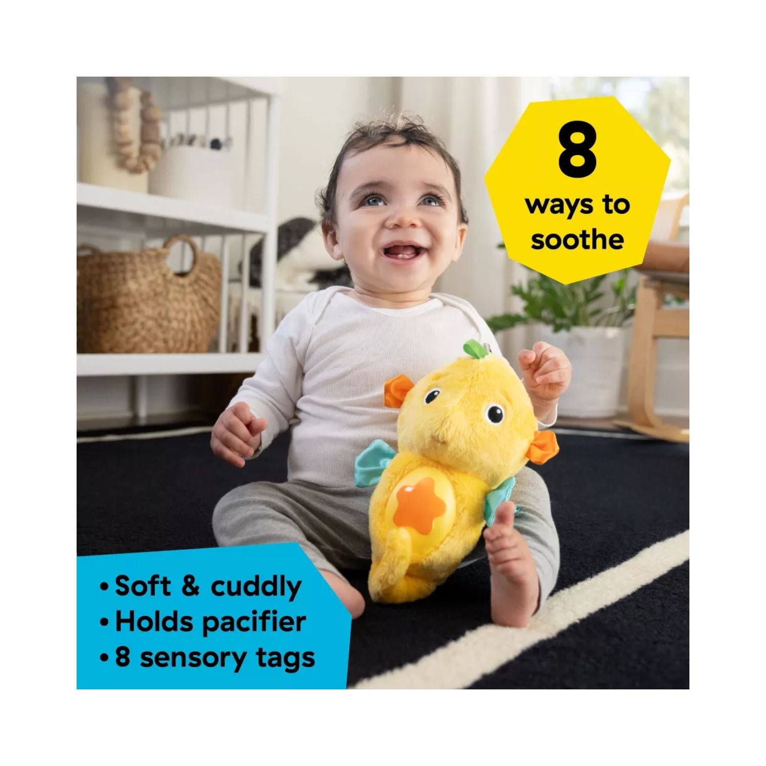 Baby Einstein Seahorse Soother - Yellow