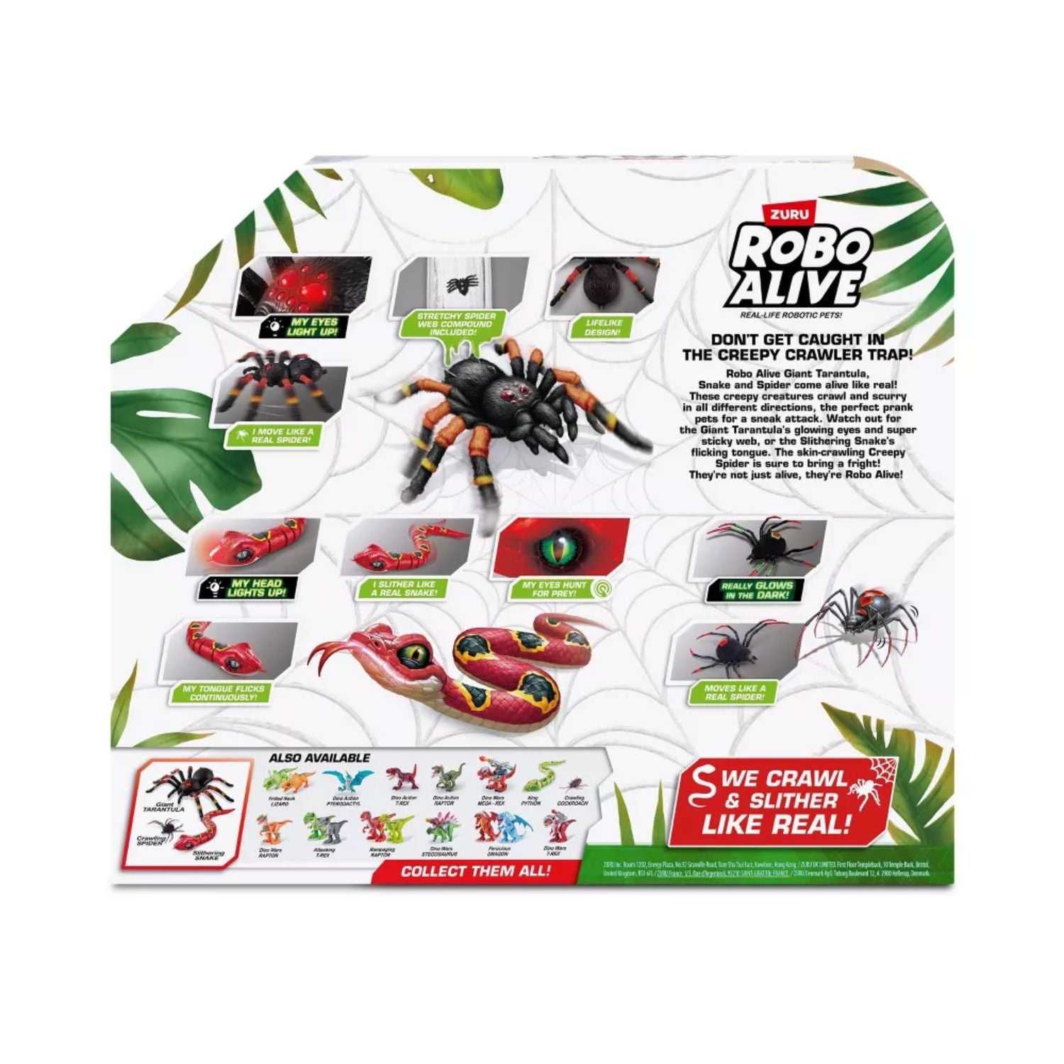 ZURU Robo Alive Creepy Crawly 3-Pack Robotic Spider & Snake Toy Set