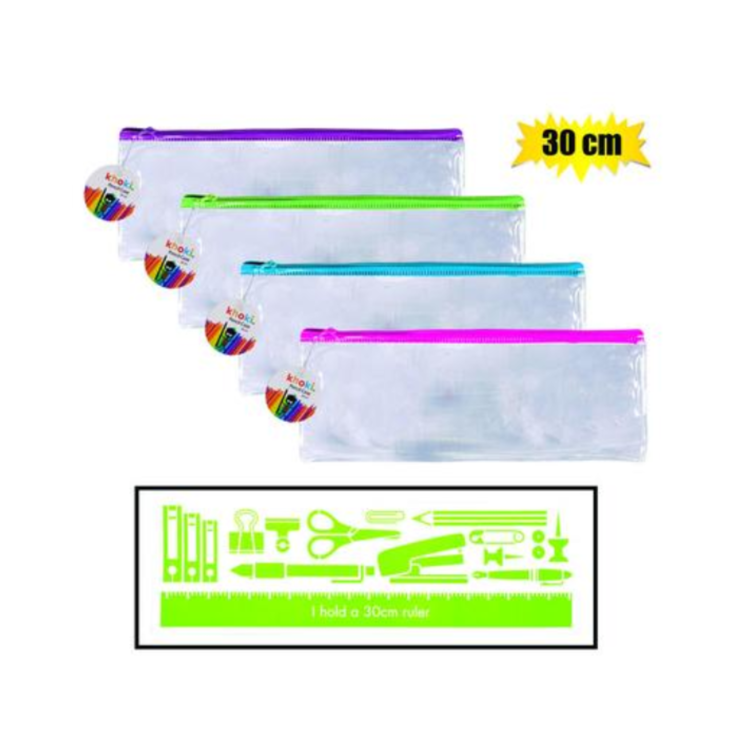 Khoki - Pencil Case Clear 30cm - Blue