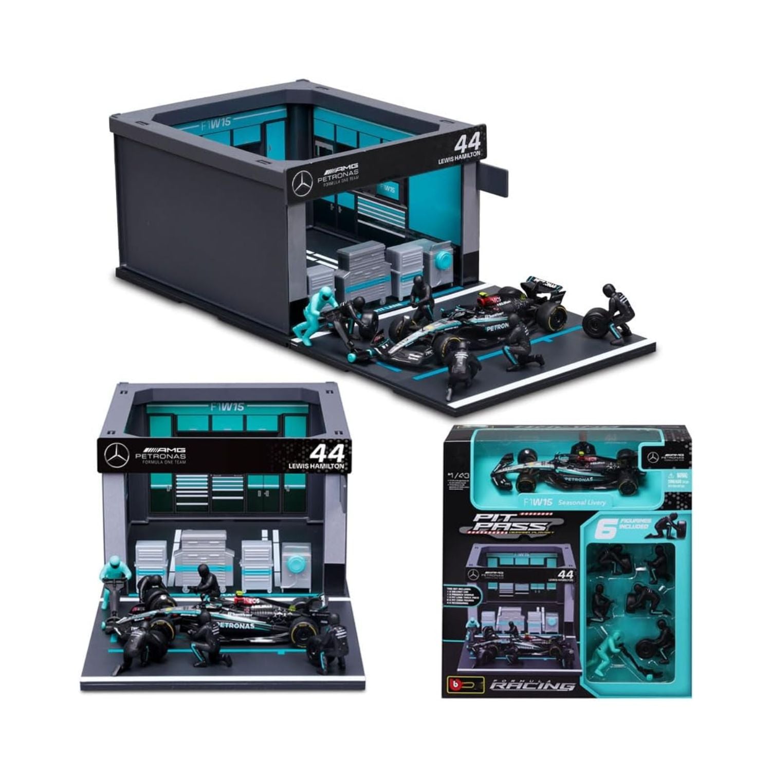 Bburago 1/43 Mercedes-AMG F1 W16 2025 Pit Pass – George Russell Diecast Model