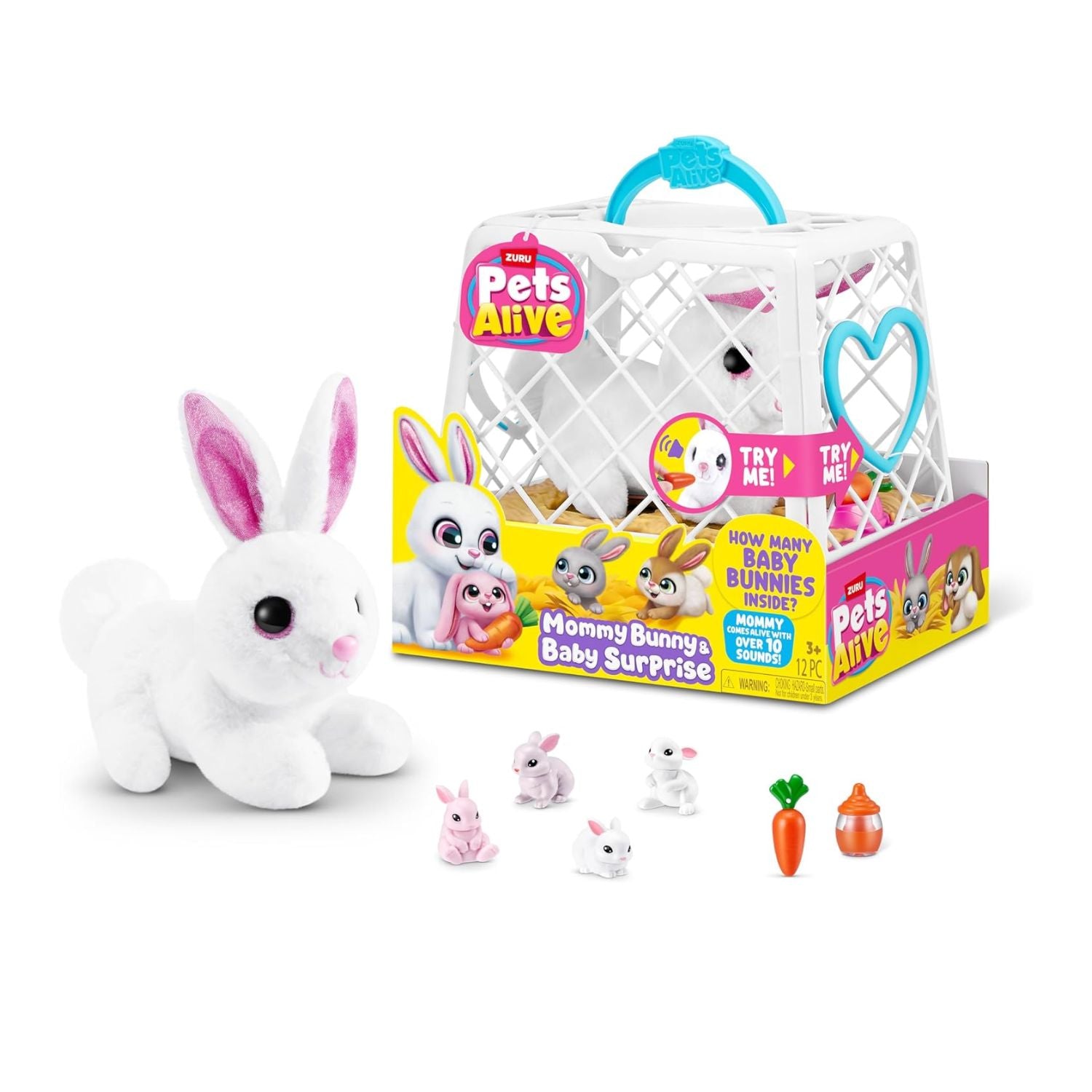ZURU Pets Alive Mama Bunny & Baby Surprise Series 1 Electronic Interactive Plush Toy