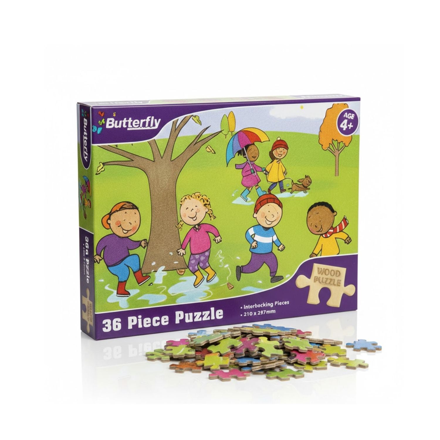 Butterfly A4 Winter Season Wooden Puzzle Set - 36 Pieces
