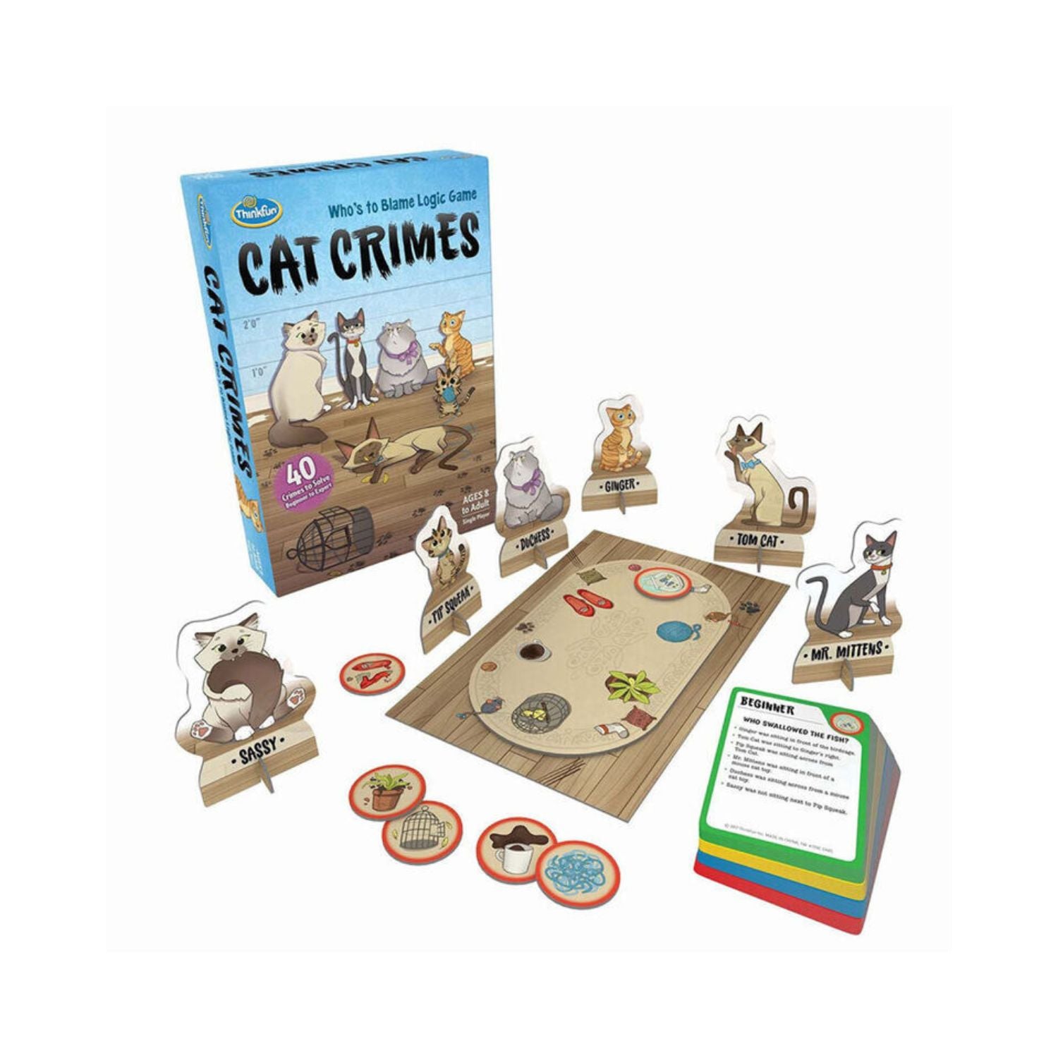 ThinkFun Cat Crimes Logic Game - Brainteaser for Kids and Adults
