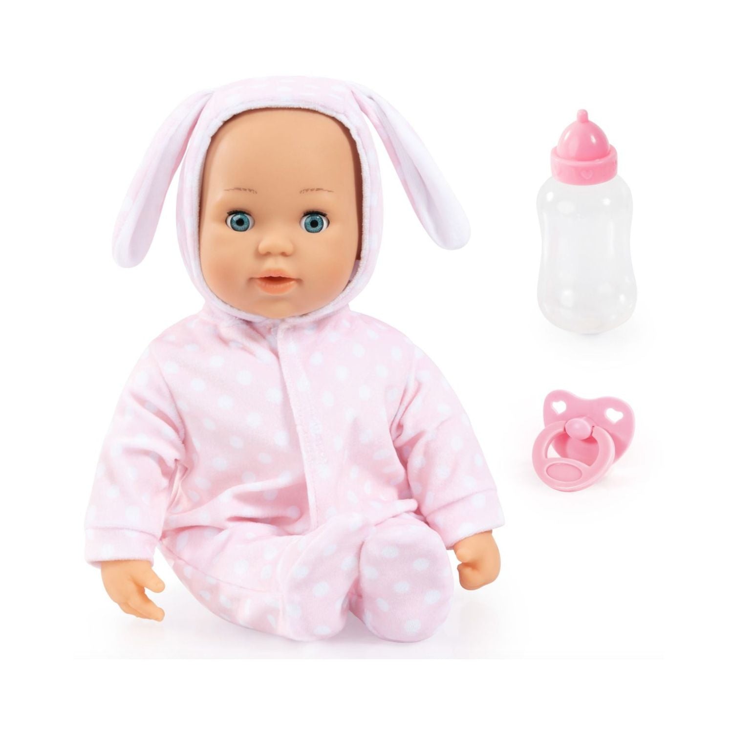 Bayer First Words Baby Doll - Onesie - Pink with Accessories - 38cm Tall
