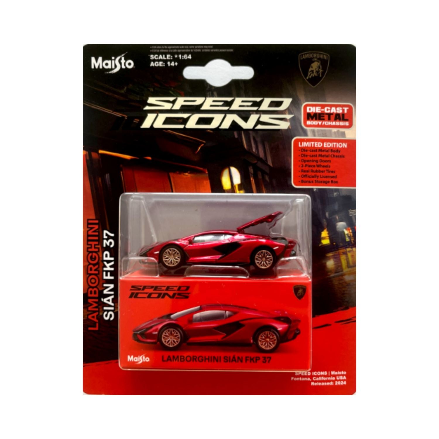 Maisto 1:64 Speed Icons - Lamborghini Sian FKP 37 (Red)