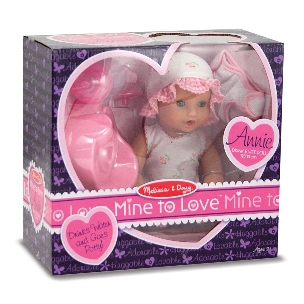Melissa & Doug Annie - 12 Inch Drink and Wet Doll - Box Damaged