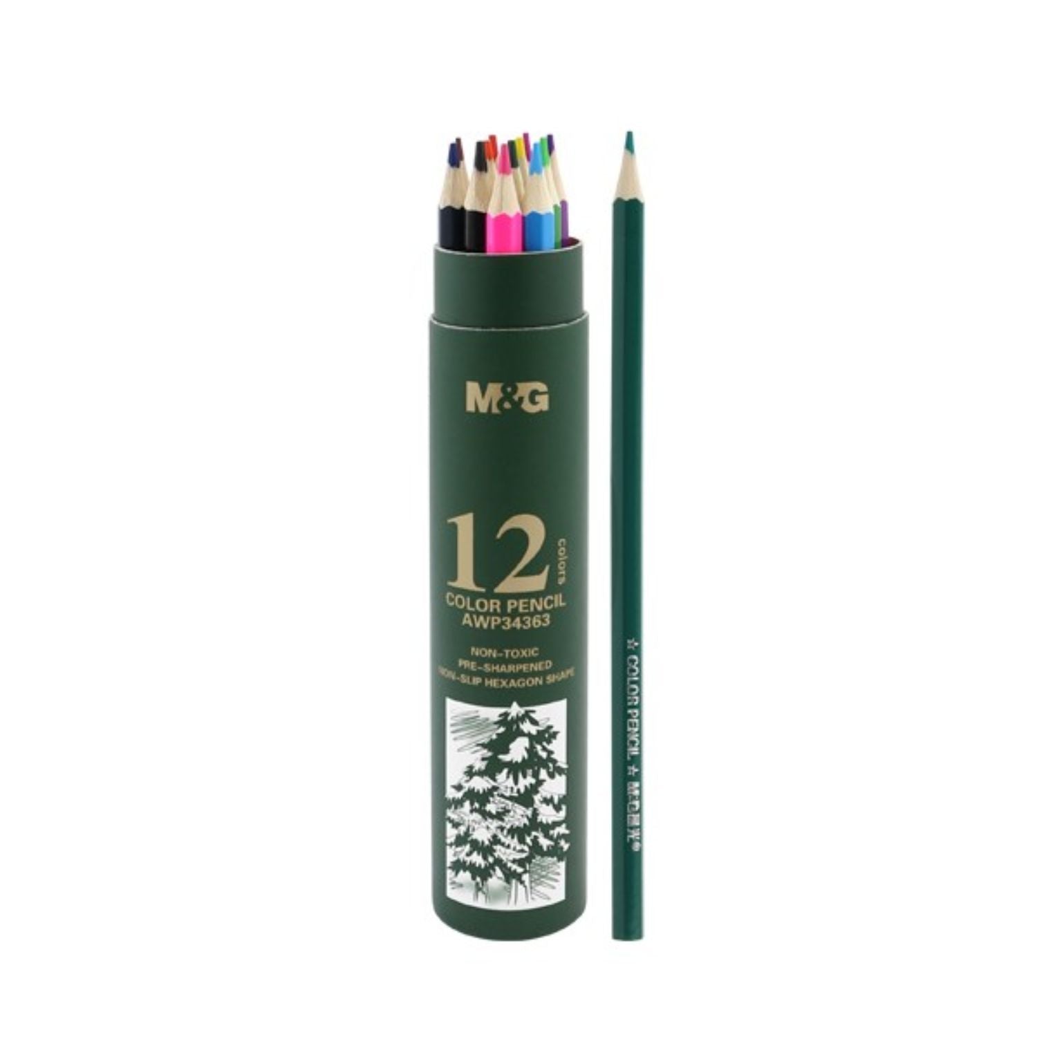M&G Hexagonal Colour Pencils - 12 Colours