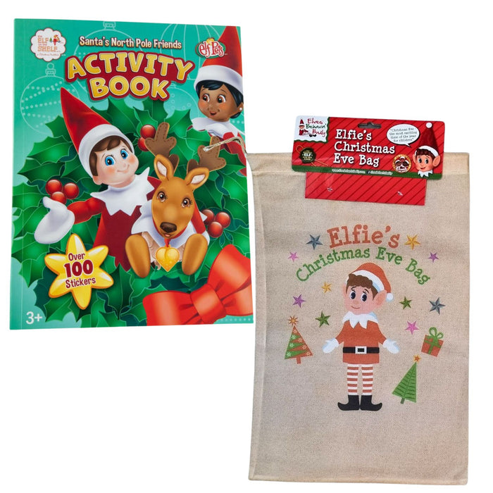 Elf on the Shelf Activity Book and an Elf Drawstring Bag