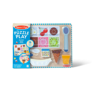 Melissa & Doug Wooden Magnetic Ice Cream Puzzle & Play Set
