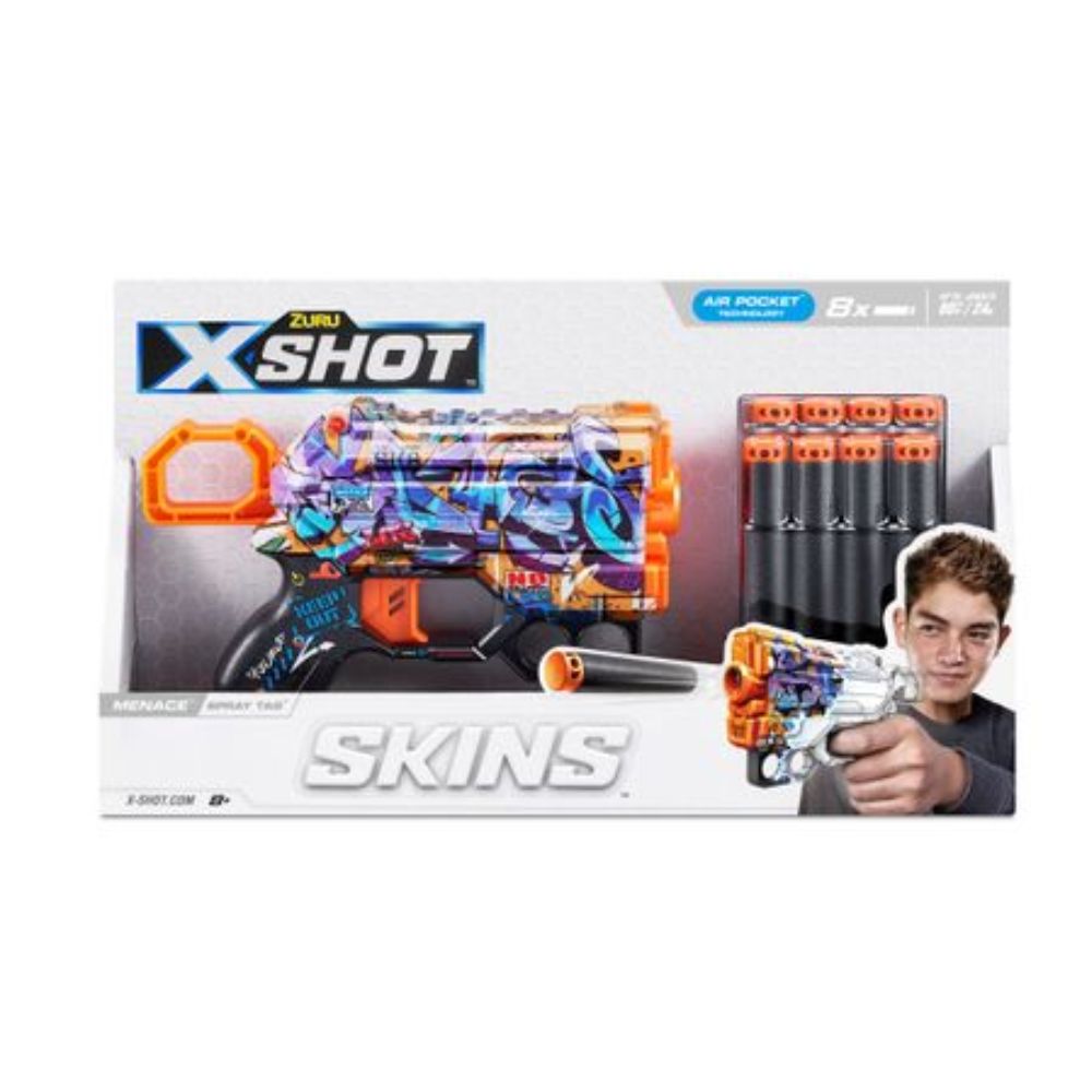 X-Shot Skins Menace Dart Blaster (8 Darts) by ZURU - Assorted designs