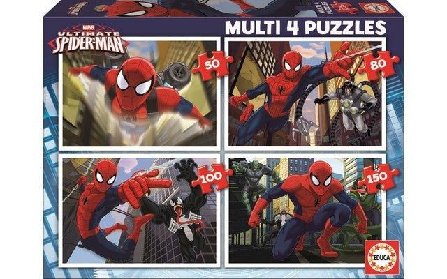 Educa Multi 4 Puzzles - Spider-Man (50,80,100,150pcs)