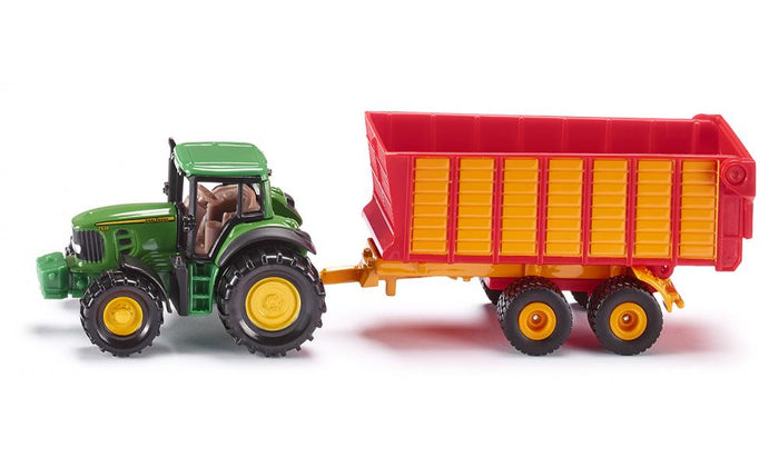 Siku John Deere Tractor with Silage Trailer Scale 1:87