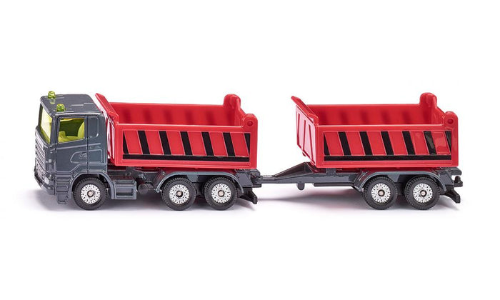 Siku Truck With Dumper Body And Tipping Trailer Scale 1:87