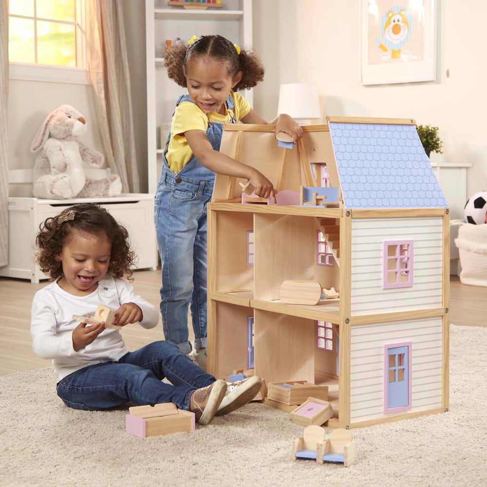 Melissa & Doug Multi-Level Wooden Doll House