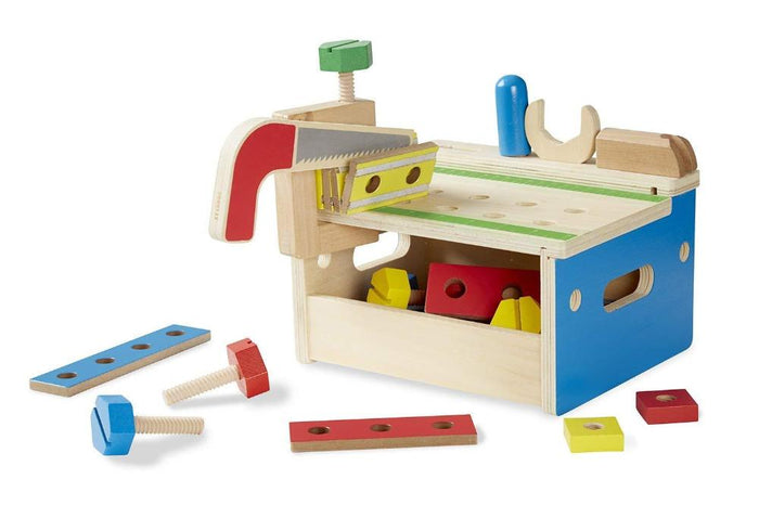 Melissa & Doug Hammer and Saw Tool Bench - Wooden Building Set