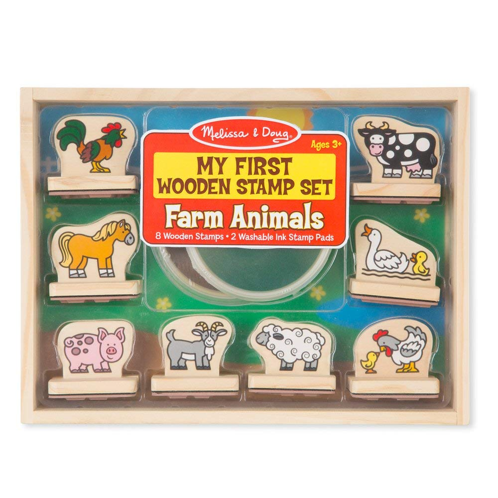 Melissa & Doug My First Wooden Stamp Set - Farm Animals