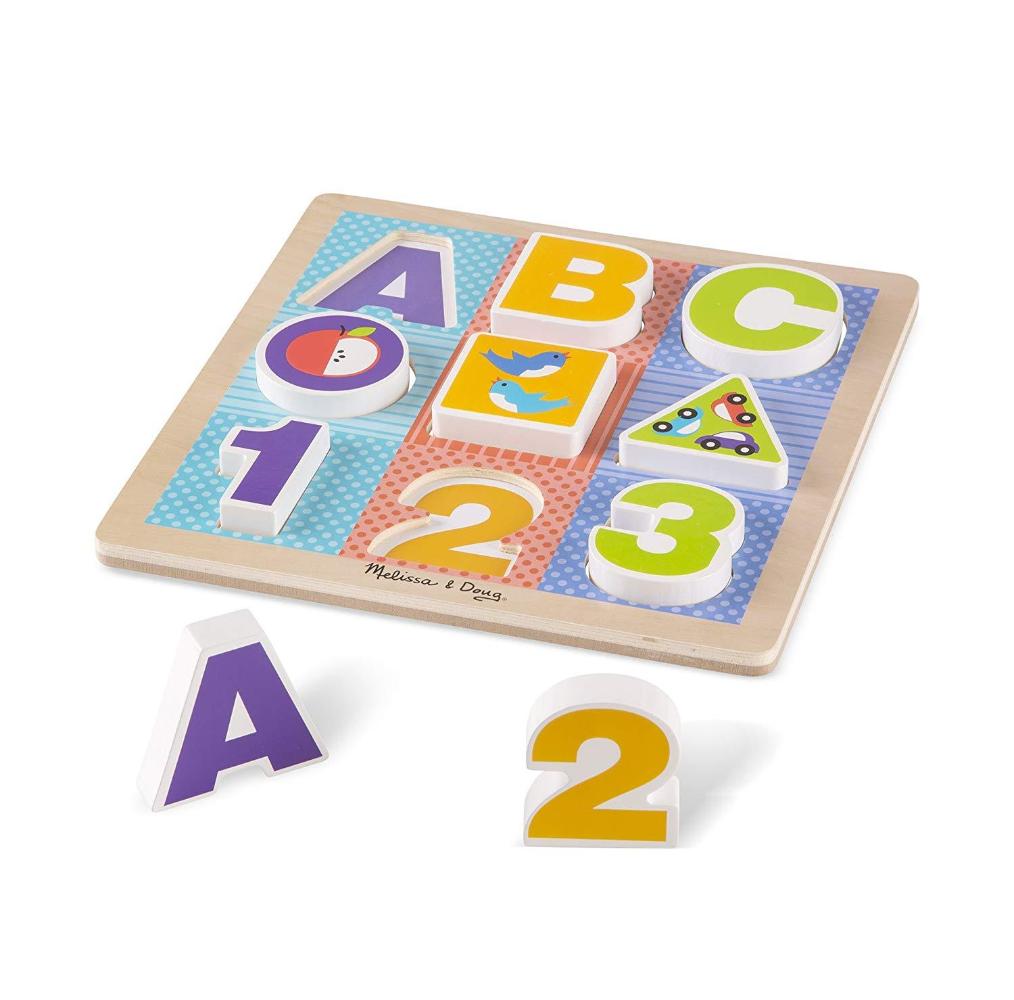 Melissa & Doug First Play Abc-123 Chunky Puzzle Wooden