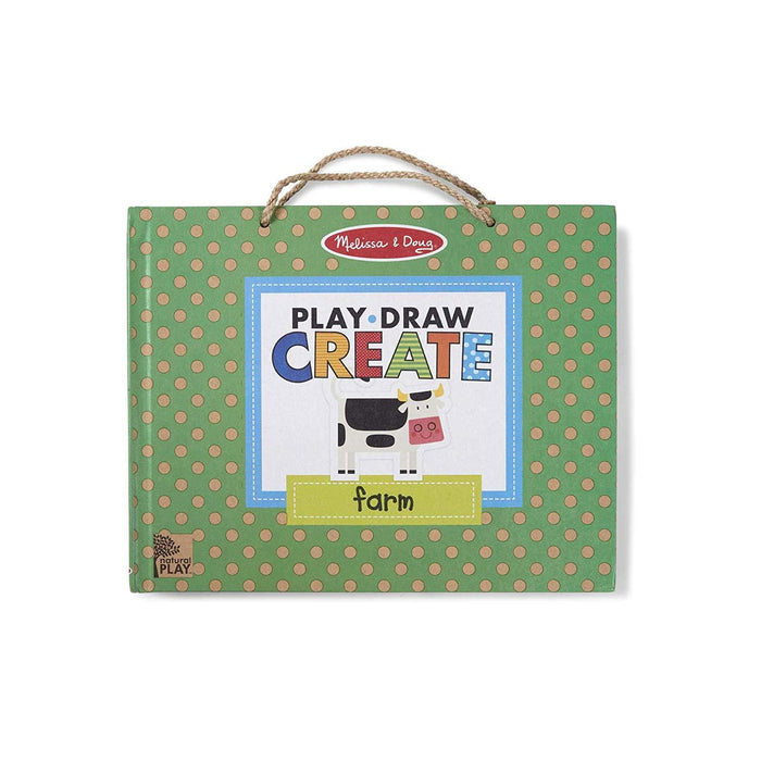 Melissa & Doug Play Draw Create Reusable Drawing and Magnet Kit Farm