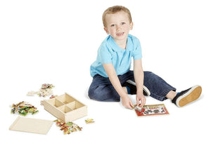 Melissa & Doug Farm 4-in-1 Wooden Jigsaw Puzzles in a Storage Box