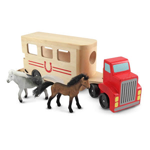Melissa & Doug Horse Carrier Wooden Vehicles Play Set