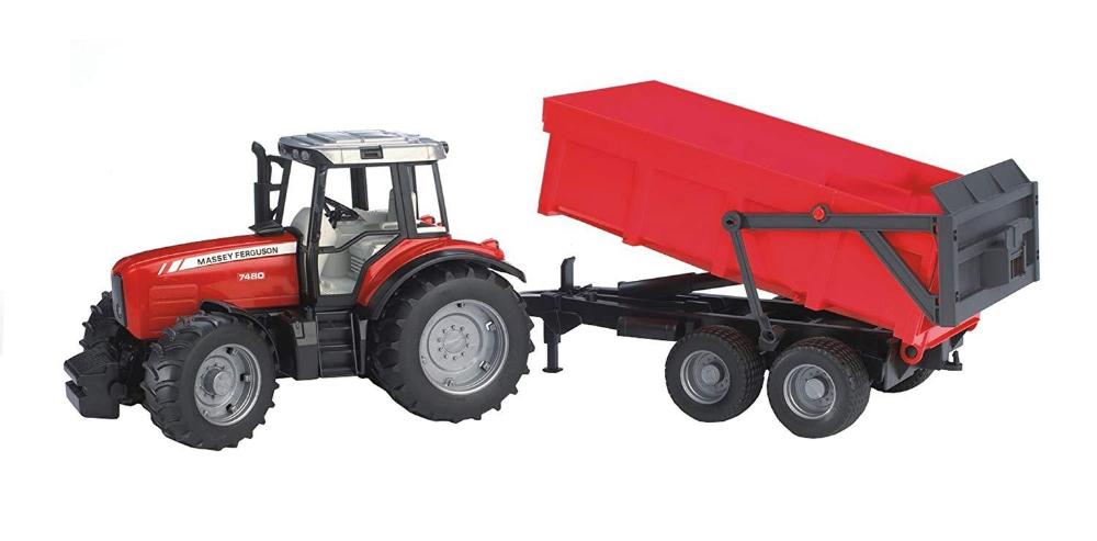 Bruder Massey Ferguson 7480 Toy Tractor & Tipping Trailer