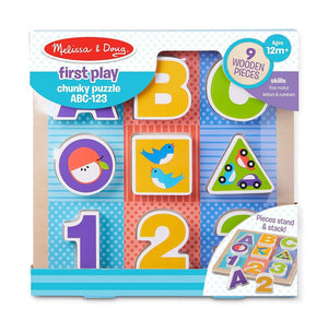 Melissa & Doug First Play Abc-123 Chunky Puzzle Wooden