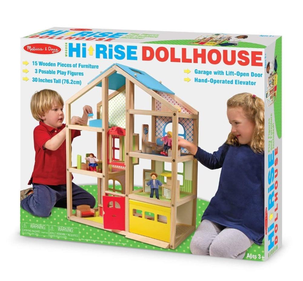 Melissa & Doug Hi-Rise Wooden Dollhouse