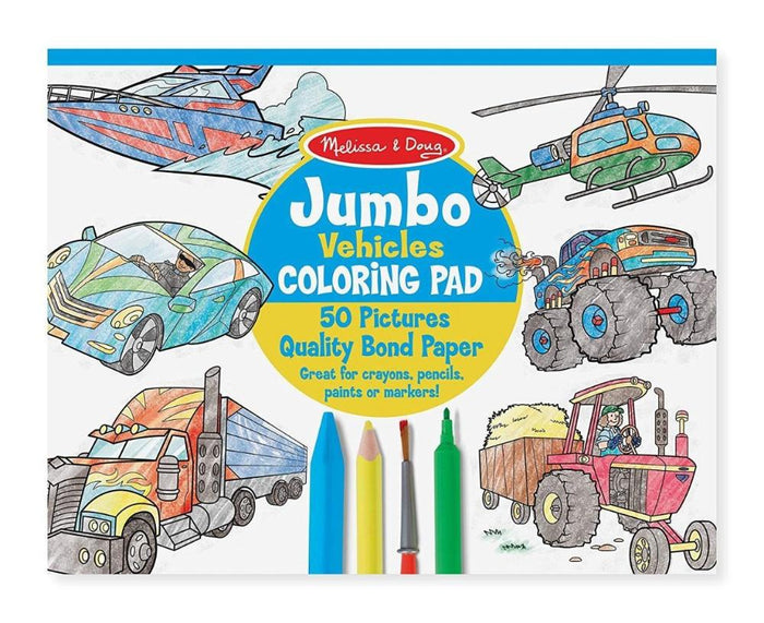Melissa & Doug Jumbo Coloring Pad Vehicles