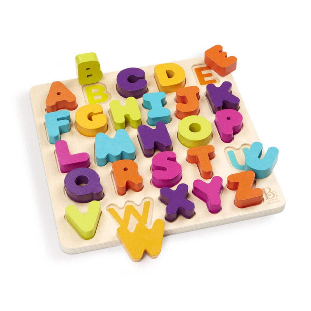 B. Toys Alpha. B. Tical Chunky Wooden Puzzle - Alphabet  Background