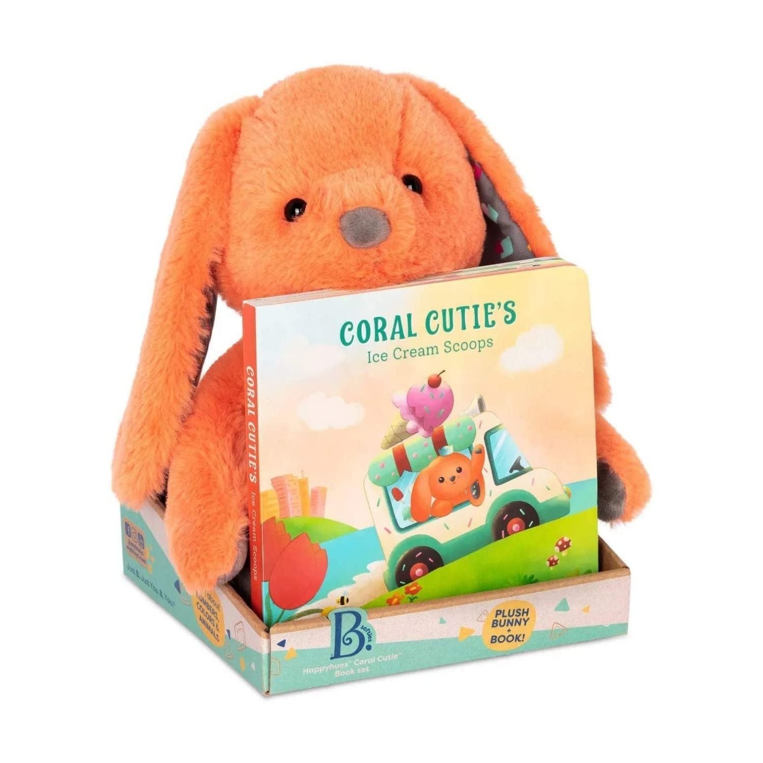 B. Toys Board Book & Plush Set - Happyhues Coral Cutie Book Set