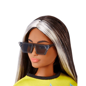 Barbie Fashionistas Dark Hair Blonde Highlights with Flame Shirt