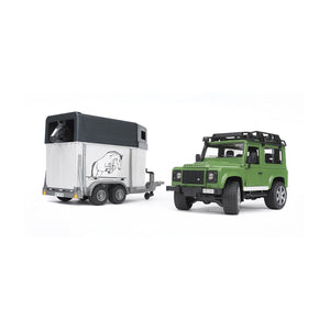 Bruder Land Rover Defender Station Wagon with Trailer & Horse
