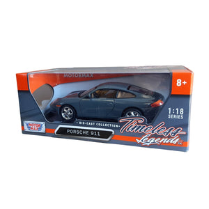 Motormax 1:18 Scale Porsche 911 Grey Diecast Vehicle