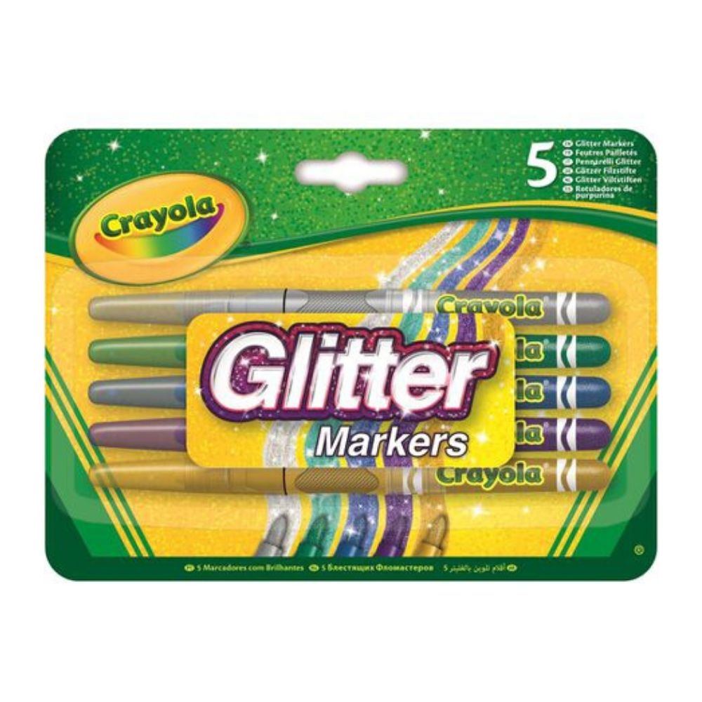 Crayola Glitter Markers 6 count Christmas Holiday Arts Crafts for