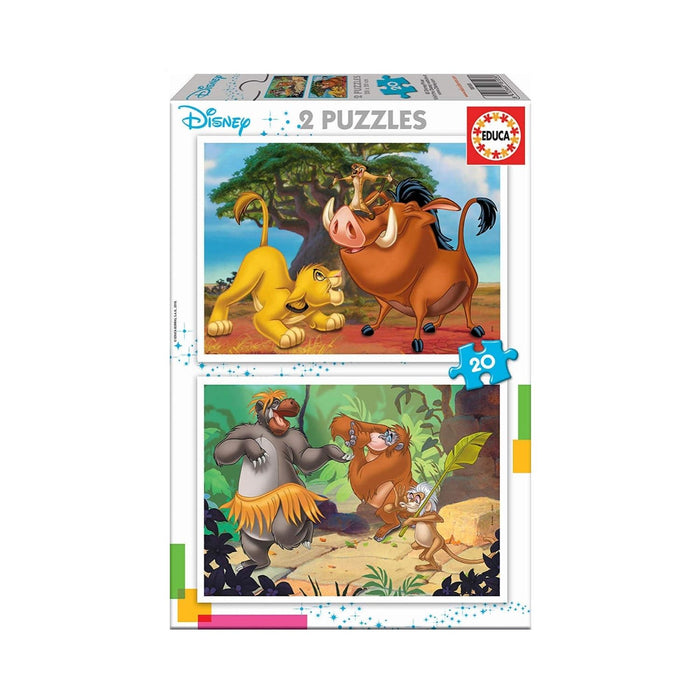 Educa Disney Animals Cardboard Puzzle 2 x 20 Pieces