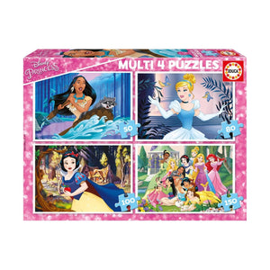 Educa Multi Disney Princess Puzzles - 4 Puzzles (50, 80, 100, 150 Pieces)