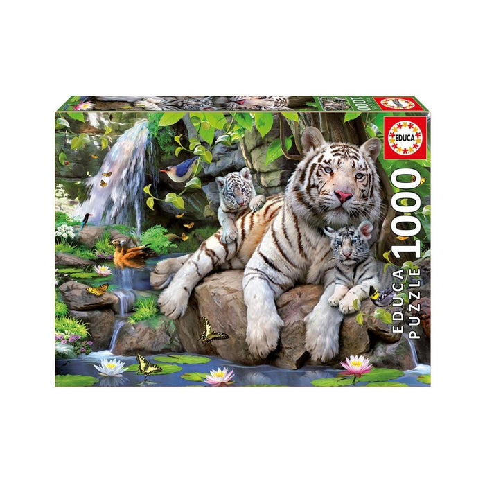 Educa White Tigers of Bengal Adult Puzzle 1000 Pieces