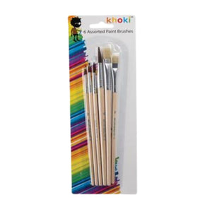 Khoki - 6 Assorted Paint Brushes