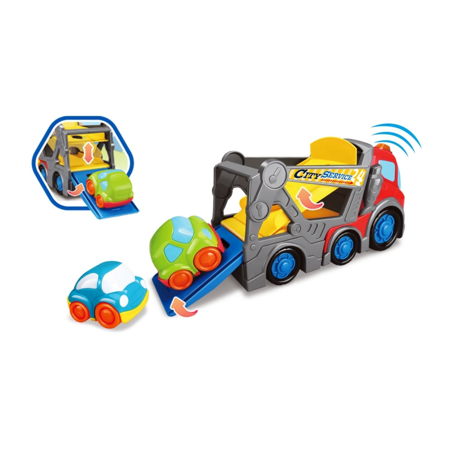 Kiddy Go! Car Transporter With Two Sedans