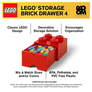 LEGO® 4-Stud Red Desk Drawer