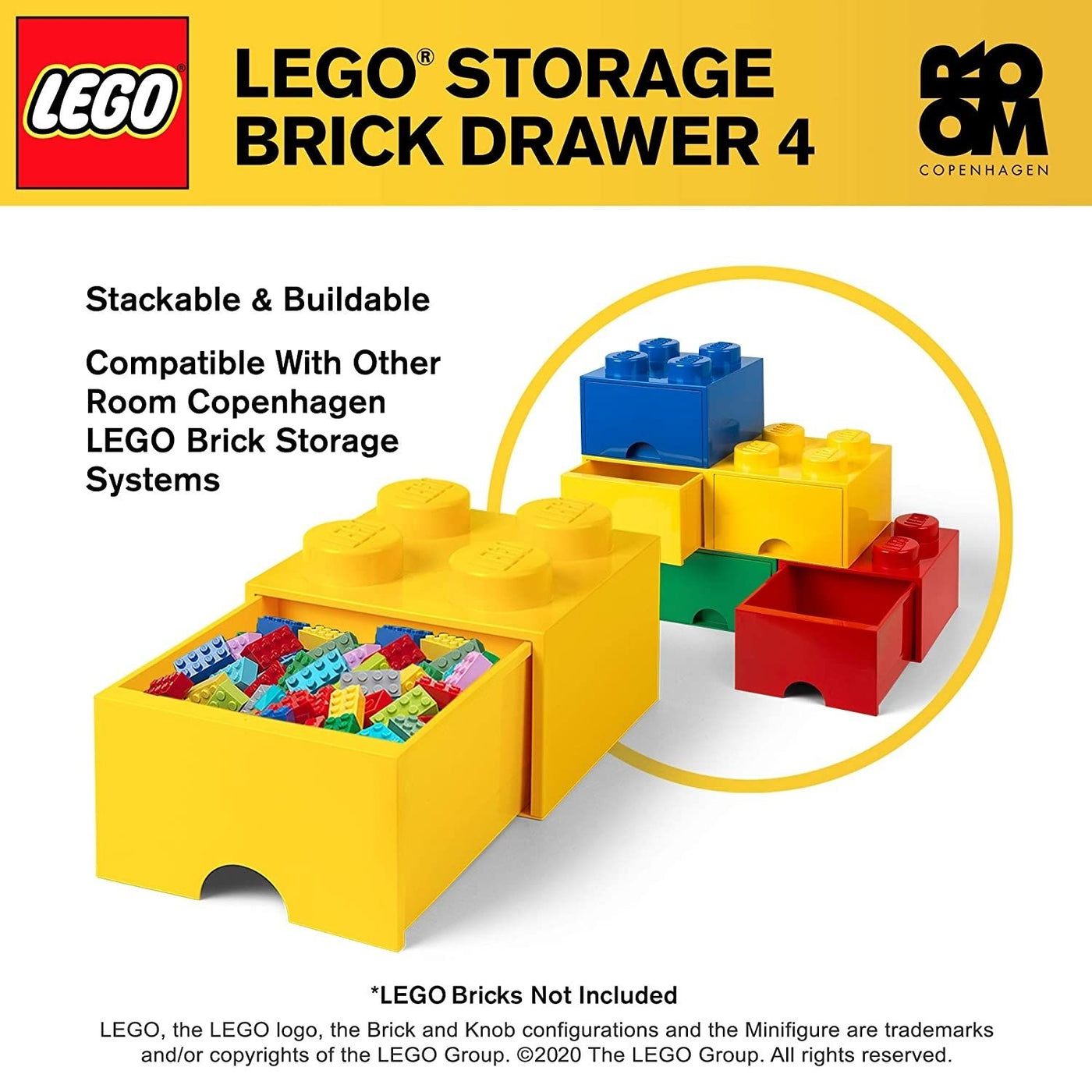 Lego brick online drawer 4 knobs