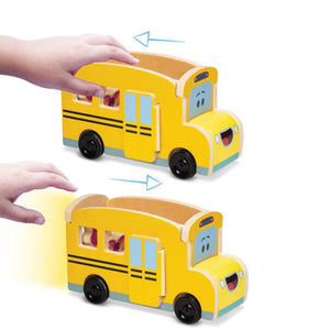 Melissa & Doug Blues Clues Wooden Pull-Back School Bus