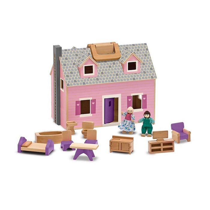 Melissa & Doug Fold And Go Wooden Doll House