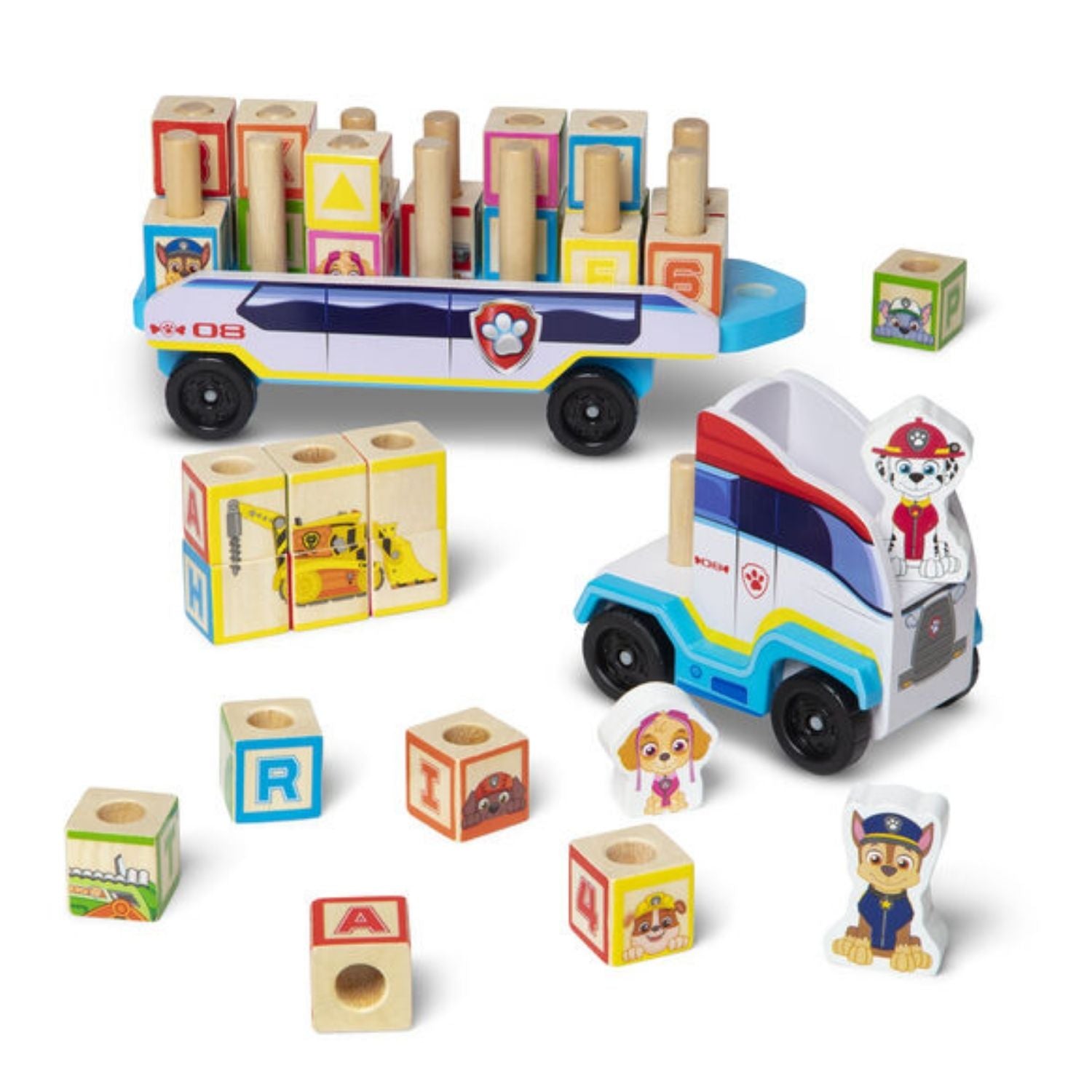 Melissa & Doug Paw Patrol Wooden ABC Block Truck