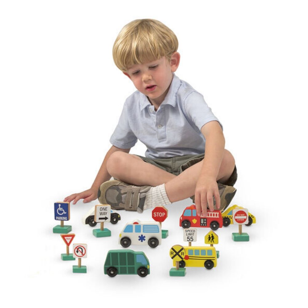 Melissa Doug Traffic Signs and Vehicles MyToy .za
