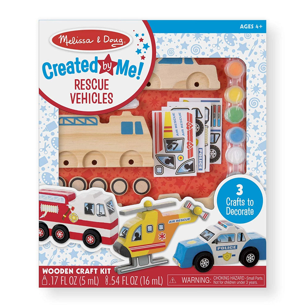 Melissa & Doug Rescue Vehicle Set Decorate Your Own