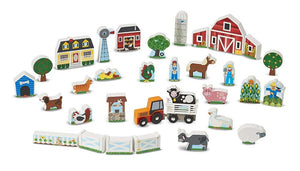 Melissa & Doug Wooden Farm and Tractor Play Set 