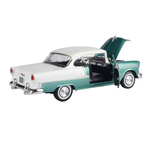 Motormax 1:18 1955 Chevy Bel Air (Hard Top) - Dark Green/White